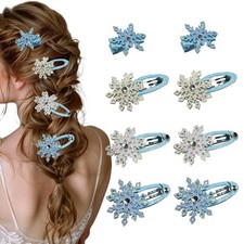 Schneeflocken Haarspange Set, 8 Stück Exquisites Weihnachts Schneeflocke 