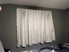 Mainstays Blackout Set of 2 Ready Made Curtains, Grey Lattice, 37" W 63”L