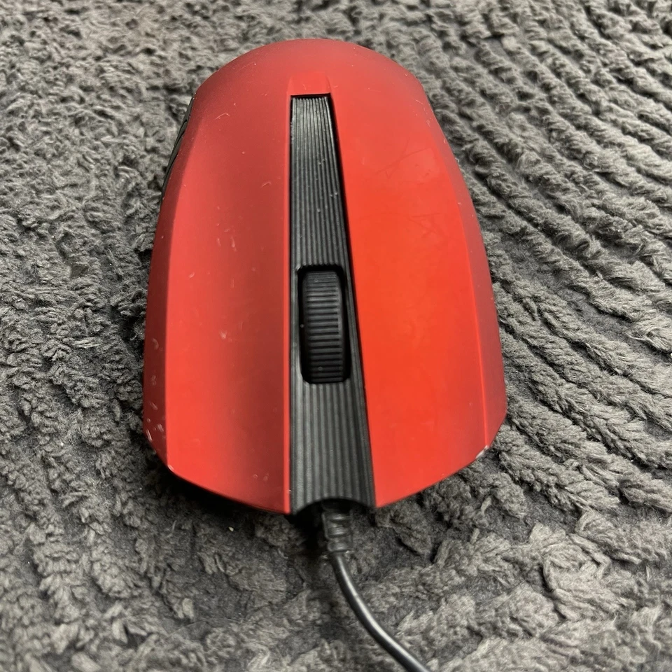 iHome Wired USB Optical Mouse Red Black Model IHM610R-BL SW-M289￼ - Image 2 of 4