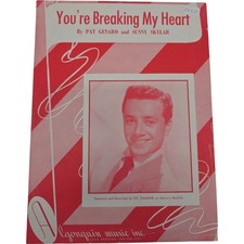 You're Breaking My Heart 1948 Sheet Music Pat Genaro Sunny Skylar Vic Damone