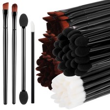 250 Pieces Disposable Eyebrow Makeup Brush Set, 100PCS 3.54-4.02 Inch, Black
