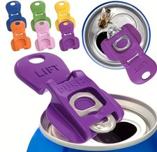 6-Pack Can Lids Tab Openers Colorful Drink Covers for Soda, Beer Camping