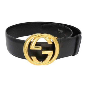 Gucci Ceinture Unisexe Enclenchée GG Boucle Cuir Noir