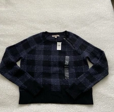 Women's Banana Republic Sweater New With Tags Size S Blue black Zipper