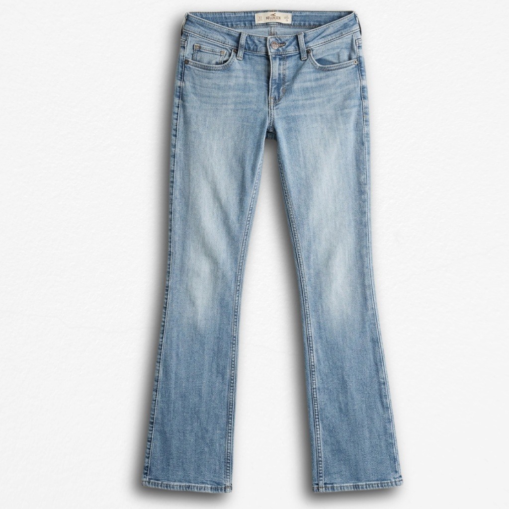 Hollister Low Rise Bootcut Jeans Light Wash Y2K Denim Size 7 Short