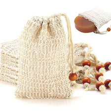 8 Pack Soap Bag Natural Sisal Soap Saver Bag Pouch Mesh Waste Exfoliating Foamin