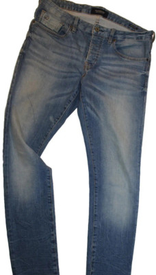 Scotch & Soda Mens Ralston Overboard Slim Blue Jeans Size W32xL34 Button