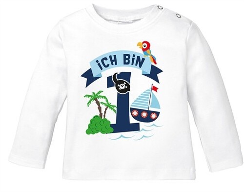 MoonWorks Baby T-Shirt 'Ich Bin Jetzt Eins' – Mit Eichhörnchen-Motiv, Aus Bio-Baumwolle, Für 1. Geburtstag