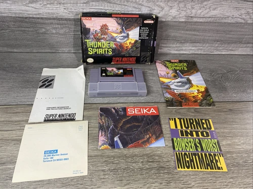 Thunder Spirits (Super Nintendo SNES 1992) No Tray  Cib With Manual
