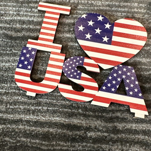 Wooden Heart USA Decor Table Top 4th of July Patriotic Celebration U.S. Seller - Picture 9 of 14