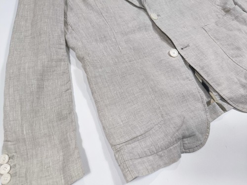 Burberry Nova Check Details Linen Unlined Blazer Jacket Size L - Picture 5 of 9