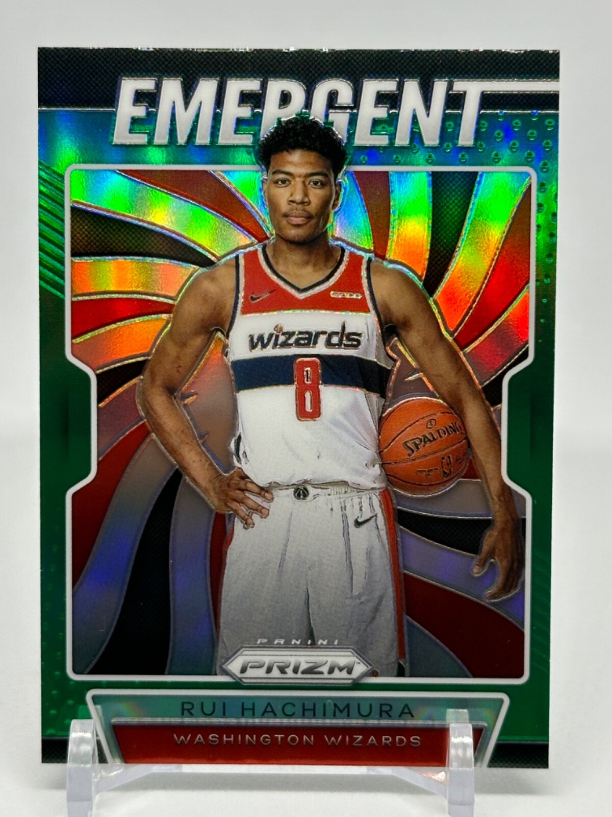 2019 Panini Prizm #21 Rui Hachimura Emergent Rookie Green Wizards Basketball