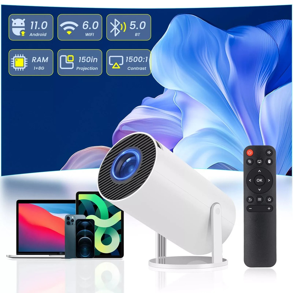 4K Mini Projector - 10000 Lumen Portable Home Theater With WiFi & Bluetooth | Supports 1080P & UHD