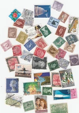 Mixed lot of used worldwide stamps, off paper, some previous hinged (lot f)