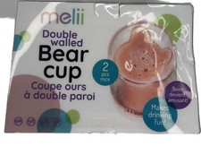 Melii Double Walled Bear Drinking Cup For Toddlers, Kids And Children 2 Pack