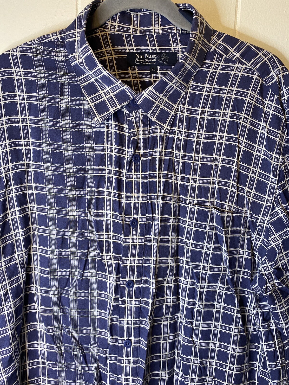 Chemise Homme Nat Nast En Soie 100% - Taille L, Couleur Beige Clair - Occasion Très Bon état