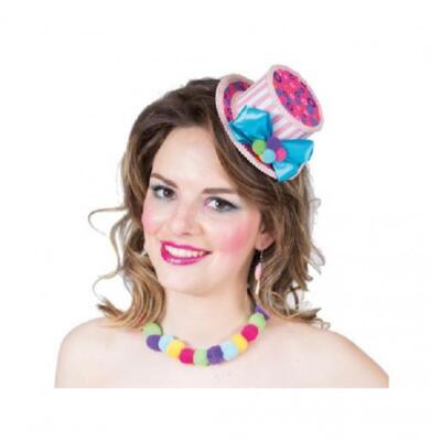 Bonbon Lutscher Queen Kleid Kostüm Candy Clown Party Disco Lollipop Minihut Hut