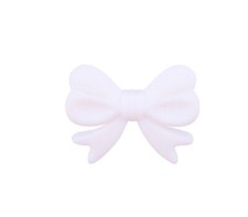 2 pc. Silicone Focal Bead, Beadable accessories 23 x 22mm white silicone bow