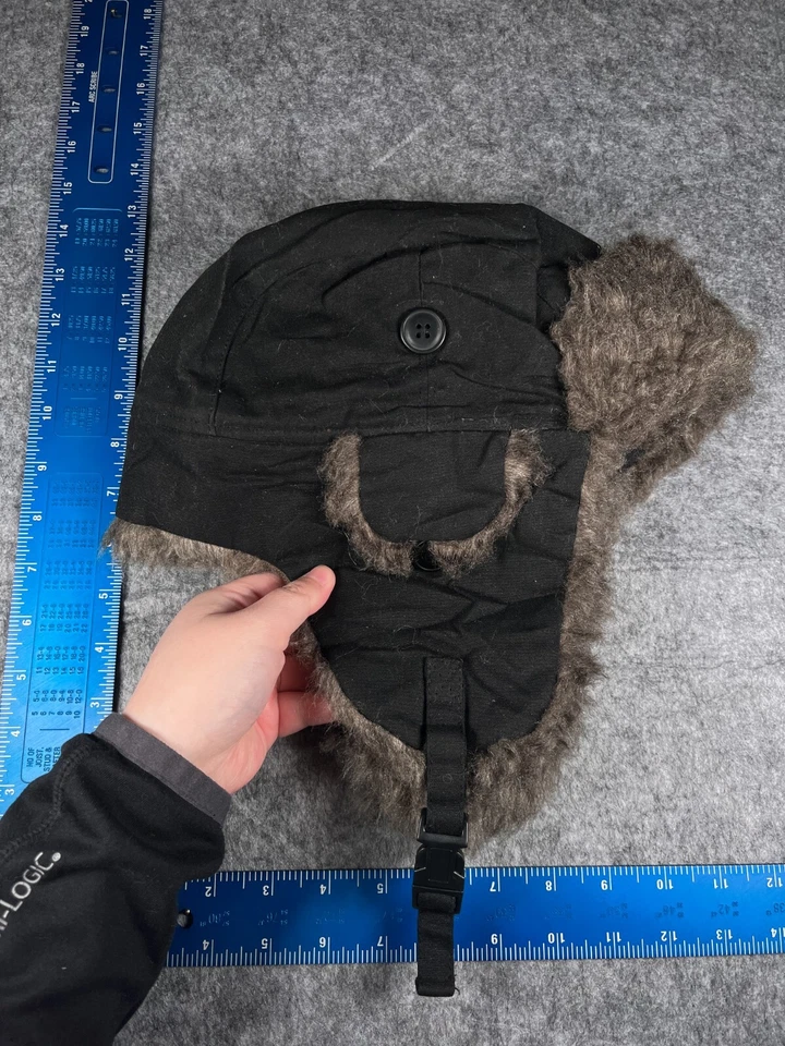 Бини American Eagle Trapper для взрослых черные хлопковые акриловые ушные клапаны из искусственного меха для лыж - Изображение 4 из 4