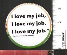 JRButtons LLC - Pinback Button - Pressed 3.5"(inch) - I Love My Job x 3