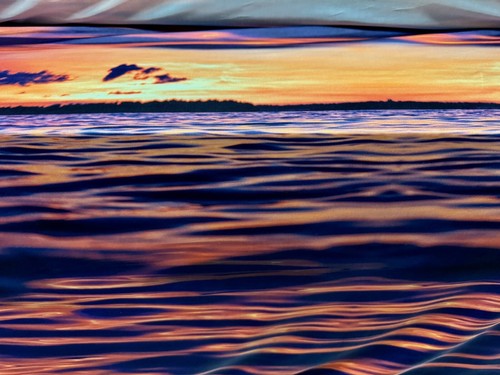 Soft Touch Stretch Spandex Jersey Fabric, Per Metre - Pacific Sunset Print - Picture 2 of 4