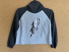 Crazy 8 Gray Lightning Bolt Cowl Neck Cropped Sweatshirt L 10/12