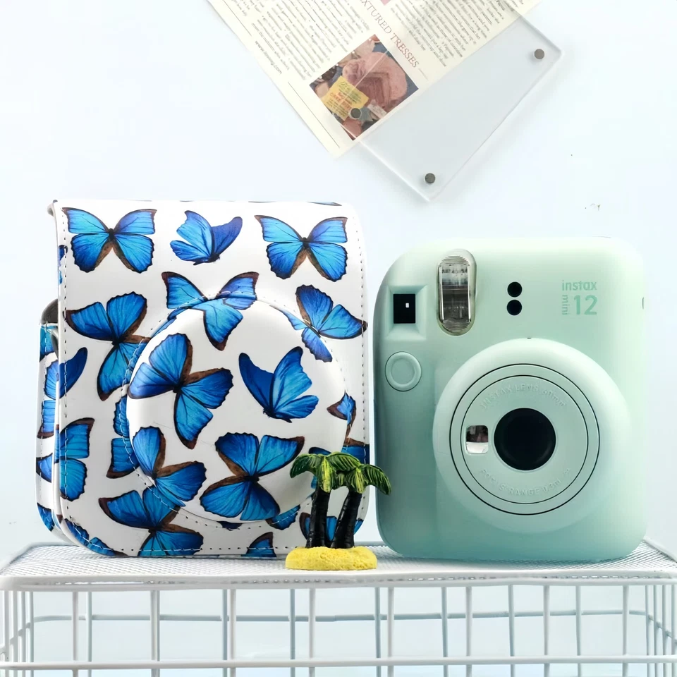 Compatible with Fujifilm Polaroid mini 12. Camera bag Canvas. Butterfly pattern - Image 2 of 4