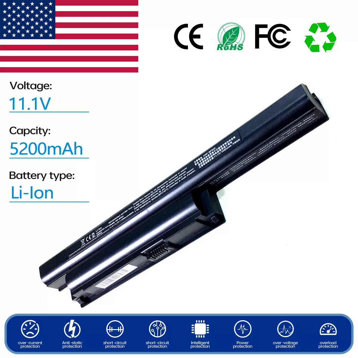 Battery for Sony Vaio VPCEB38FJ/W VPCEB39FJ/B VPCEB39FJ/L VPCEB3CFX/WI VPCEB28FJ