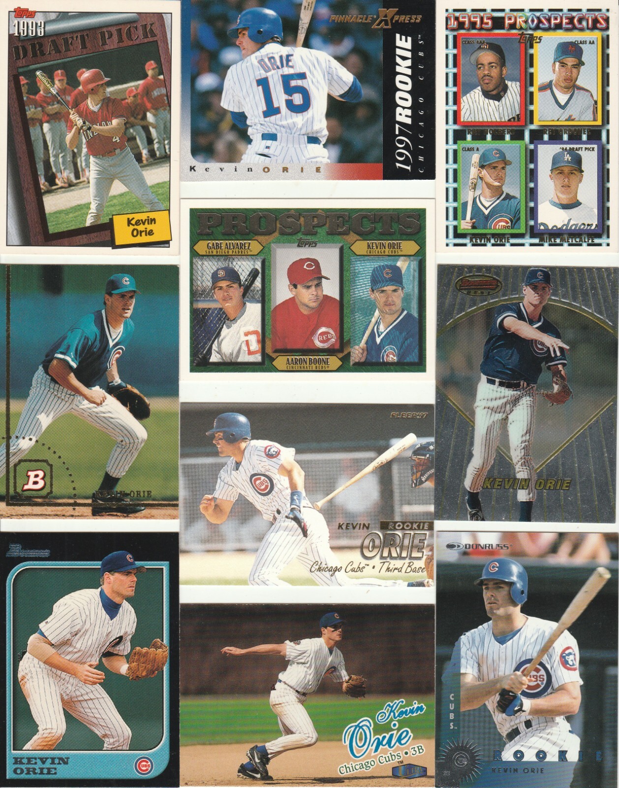 Huge 30 + different KEVIN ORIE cards lot 2 RC 1994 - 1999 Cubs Marlins ...