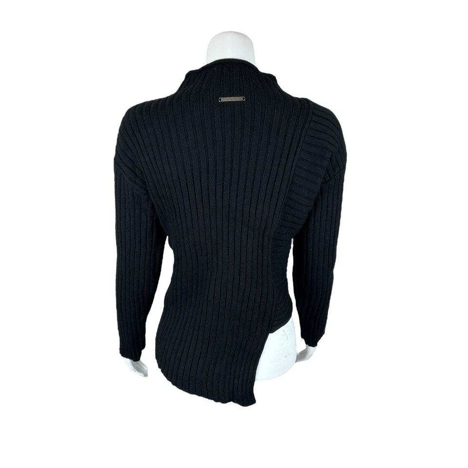 Suéter para mujer Peace Love World dobladillo asimétrico negro liso talla X-grande Foto 2 de 2