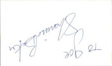 SHARISSE BAKER BERNARD BEOWULF Signed 3"x5" Index Card