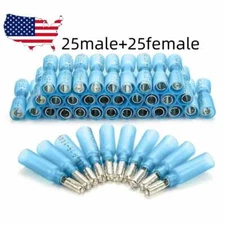 50PCS Heat Shrink Bullet Wire Connectors 16-14AWG Male Female Crimp Terminals