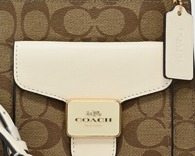 COACH PEPPER Mini Crossbody Signature Canvas Snakeskin Leather