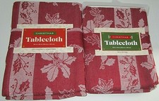 CHRISTMAS Fabric Tablecloth Assortment Your Choice CHRISTMAS POINSETTIA'S