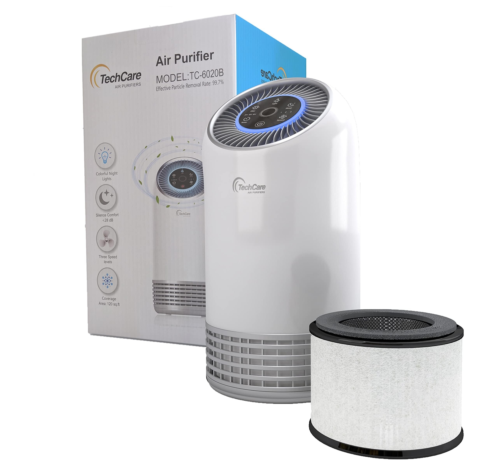 True HEPA Air Purifier for Bedroom and Office with Silent White Noise Comfort-image
