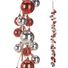 4' RED AND SILVER BALL GARLAND 48in Plastic Christmas NEW RAZ Imports G4316249