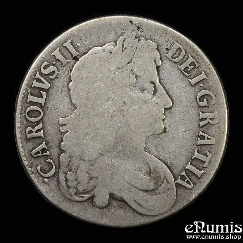 Великобритания, Карл II, Crown 1673, Vicesimo Qvinto, тонкий + - Изображение 2 из 4