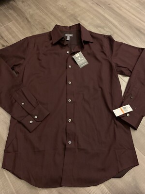 Nwt $54 Van Heusen Men Regular Fit Royal Herringbone Dress Shirt 14.5 32/33  | eBay