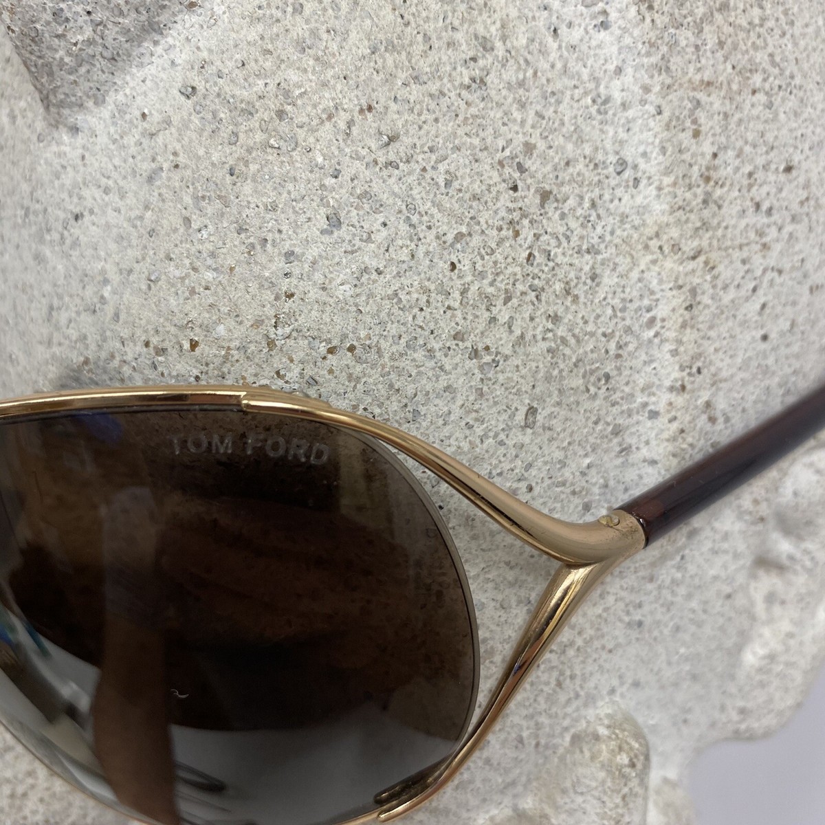 Tom Ford Anjelica Sunglasses TF7 Brown & Gold | eBay