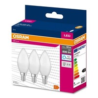3Er Pack Osram E14 Led Lampe In Kerzenform Matt 7,5W Wie 60W KaltweißEs Licht 65