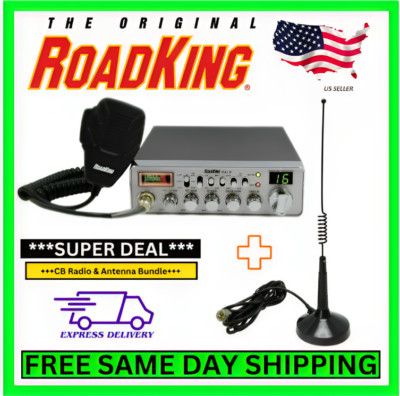 RoadKing 40 Channel Classic CB Radio w/ 12'' Antenna Kit - Full 4 Watts Power