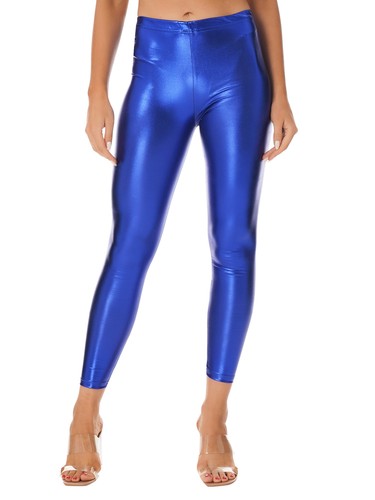 Damen Glänzende Strumpfhose Leggings Lederoptik Slim Tights Sexy Party Clubwear - Picture 44 of 76
