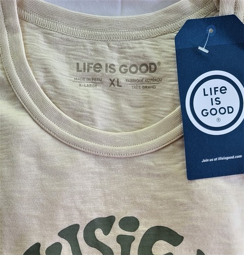 Life Is Good SS Shirt Slub Tee MUSIC IS WHAT COLOR SOUNDS LIKE Chest51in Mens XL - Picture 5 of 8