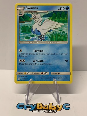 Pokemon Swanna 60/236 Cosmic Eclipse Sun & Moon RARE