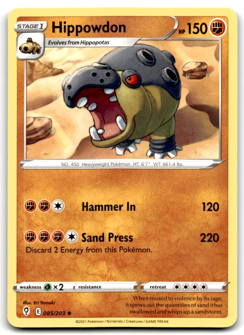 2021 Sword & Shield - Evolving Skies Hippowdon 4 Stage 1/Uncommon #85
