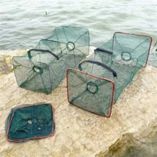 Collapsible Cast Net Fish Cage 1pc Nylon Mesh Fine Trap For Crab Shrimp And Cray