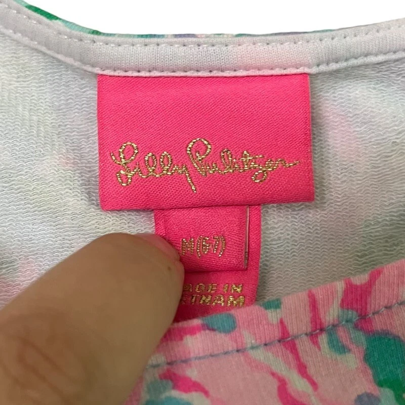 Vestido Lilly Pulitzer Kailyn Azul Amalfi Mejores Deseos niños niñas Mediano 6 7 Rosa Foto 4 de 4