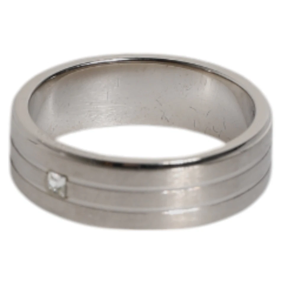 Anillo DOLCE & GABBANA Tono Plata Latón Cristal Transparente Logo DG US8.5 / EU58 230usd Foto 2 de 4