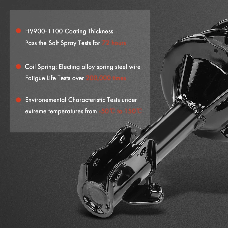 4x Conjunto completo de puntal y resorte helicoidal delantero y trasero para Kia Spectra 2001-2004 Foto 4 de 4