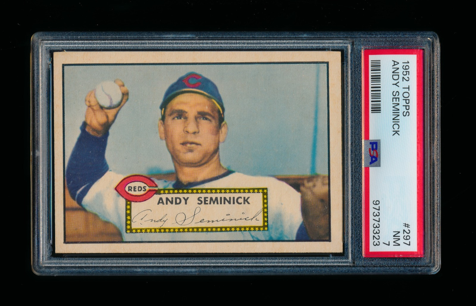 1952 TOPPS #297 ANDY SEMINICK (REDS) PSA 7 NM
